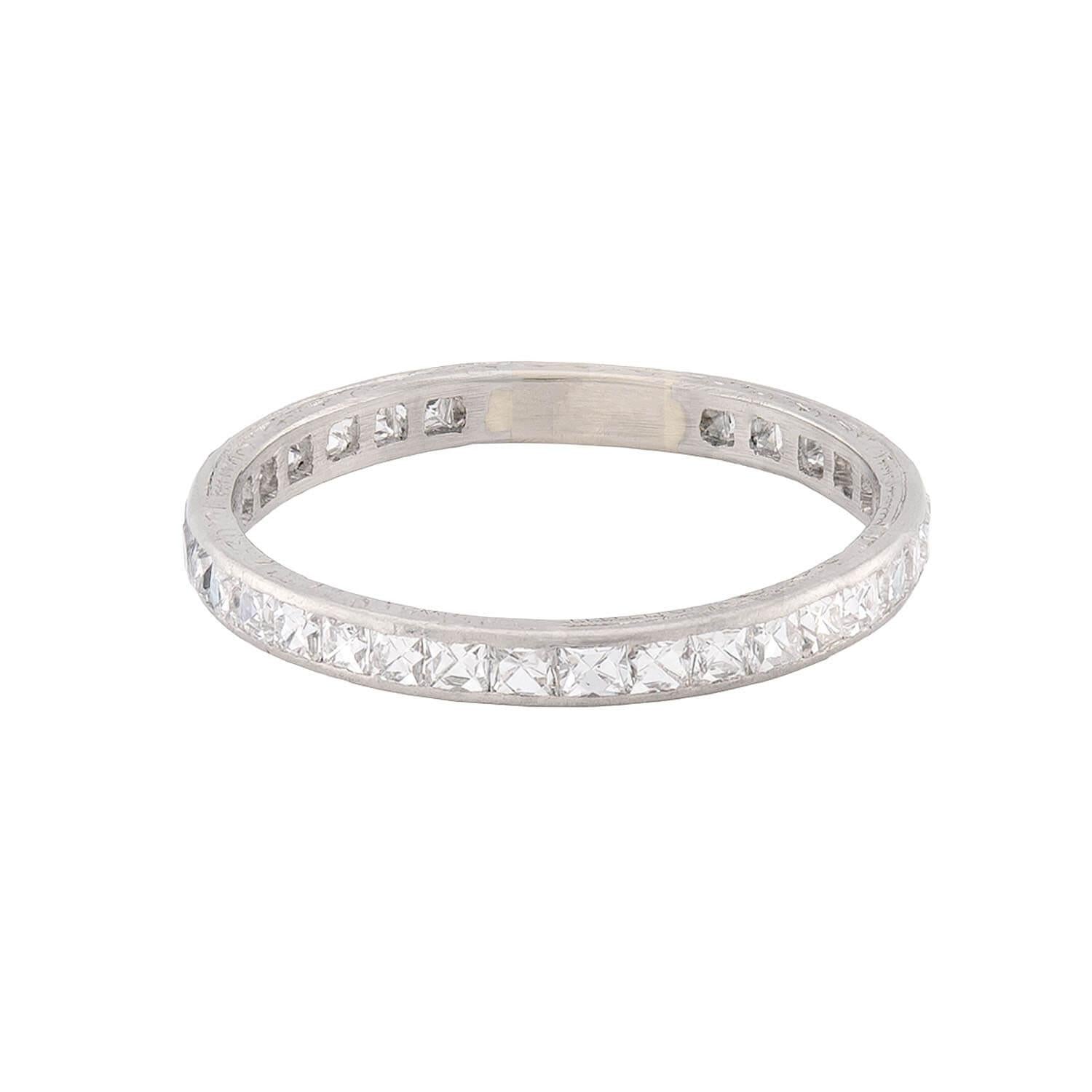 Art Deco Platinum Diamond Eternity Band