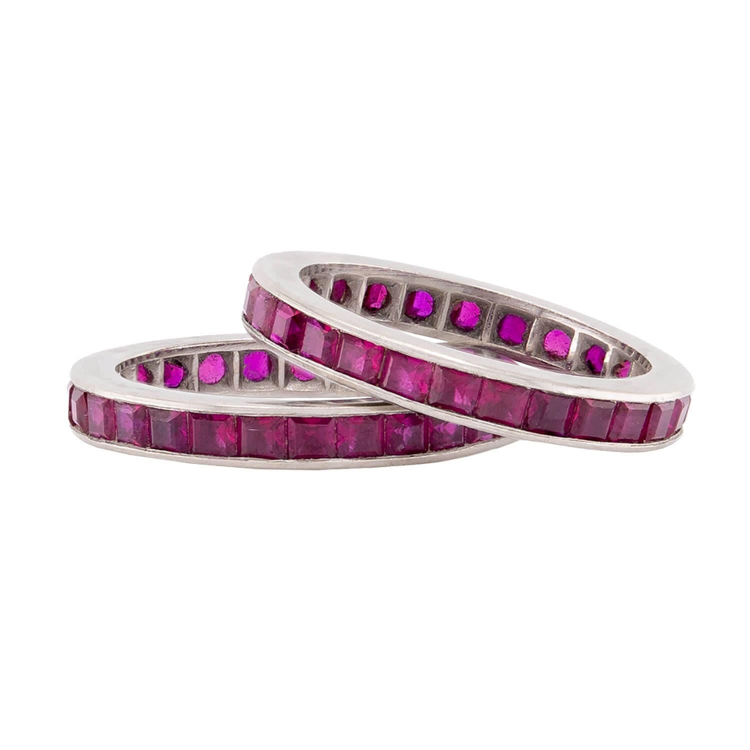 Art Deco 14k Ruby Eternity Bands
