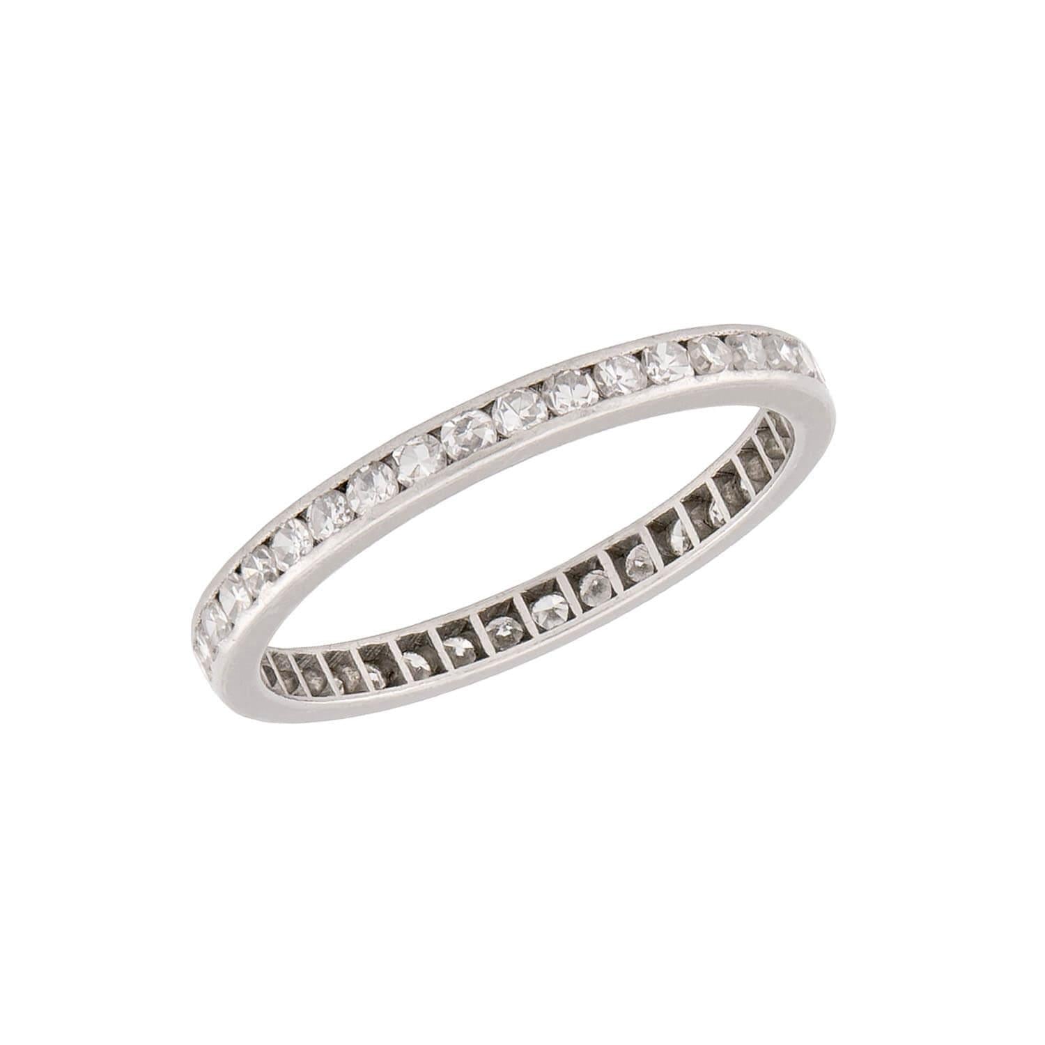 Art Deco Platinum Diamond Eternity Band
