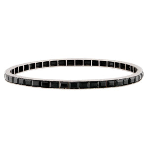 Art Deco Platinum Onyx Bangle