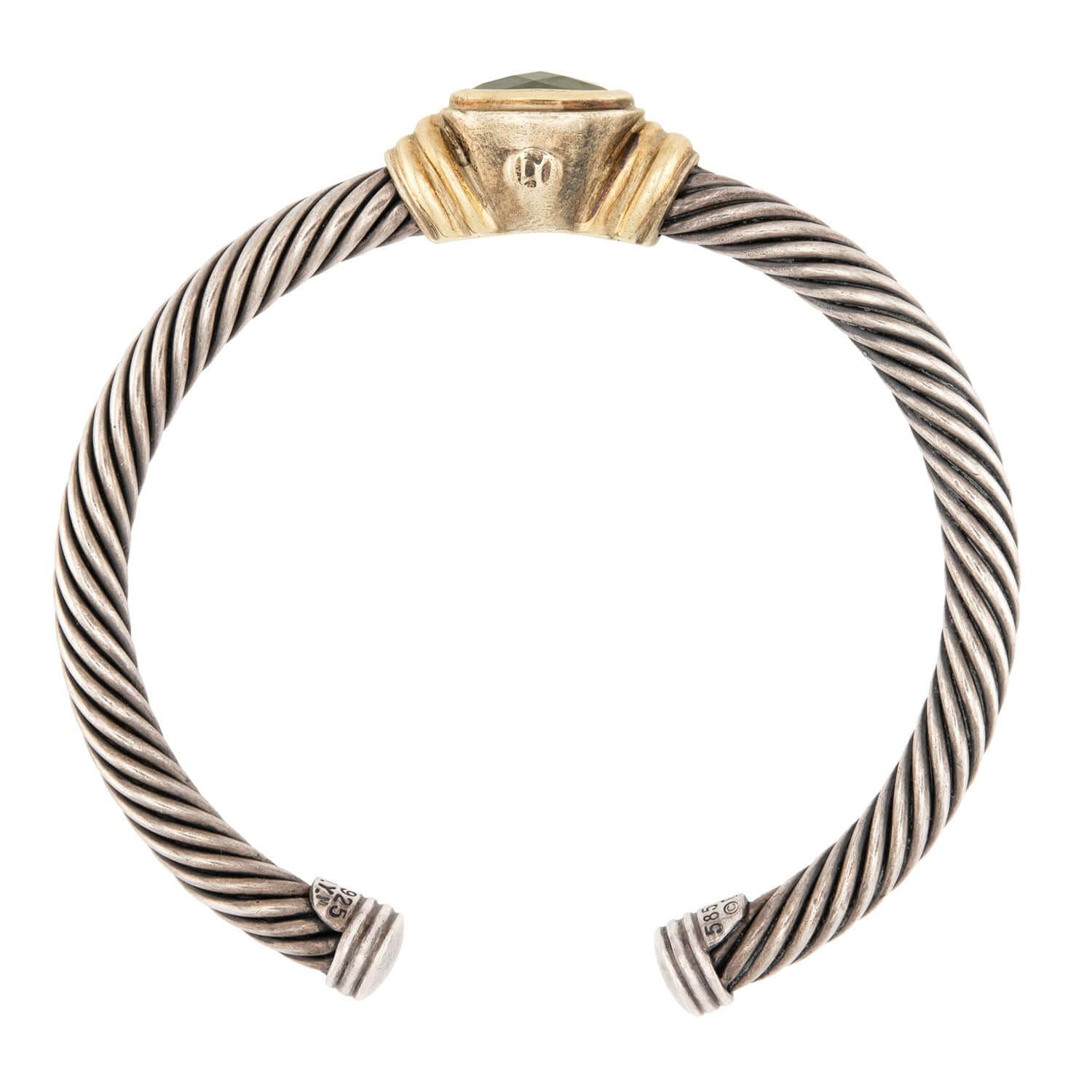 DAVID YURMAN Estate 14k/Sterling Silver Peridot Bracelet