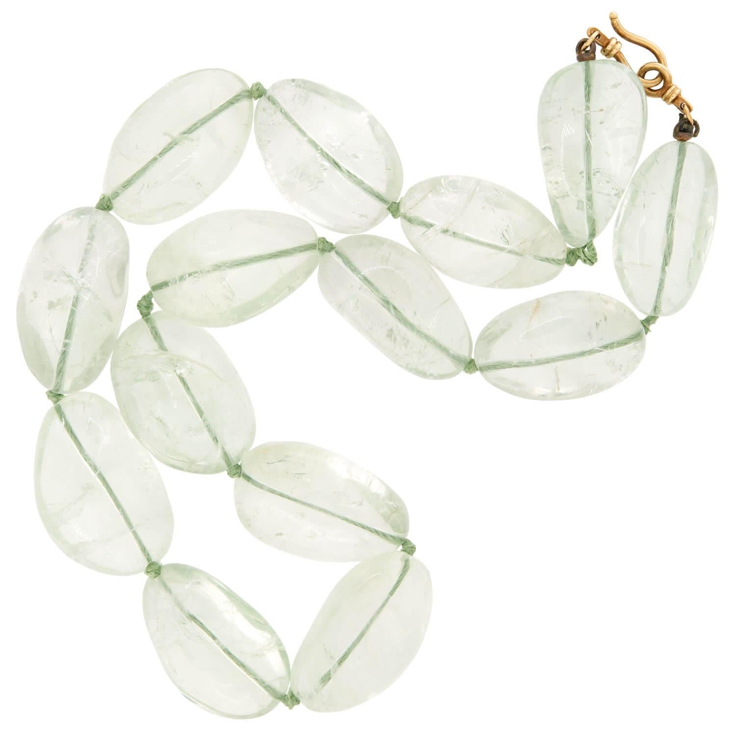 Estate 14k Aqua Bead Necklace