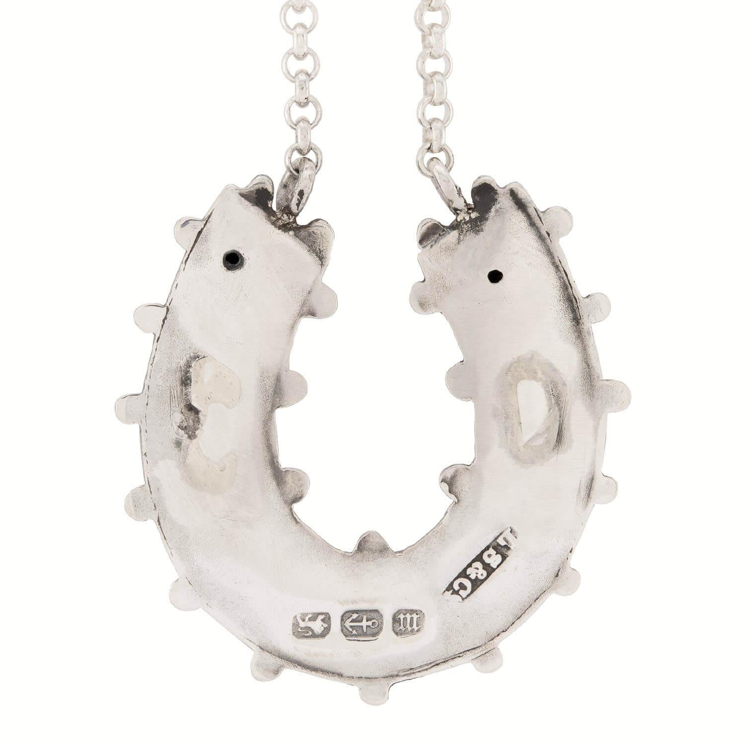 Victorian English Sterling Silver Horseshoe Pendant