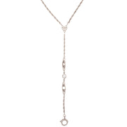 Victorian Sterling Silver Rock Quartz Crystal Lorgnette Chain