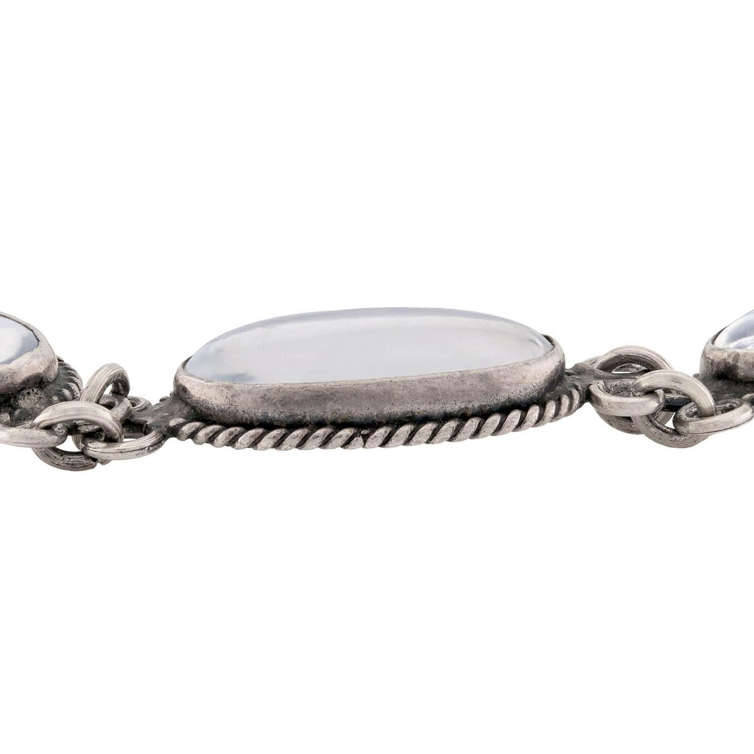 Retro Sterling Silver Moonstone Bracelet