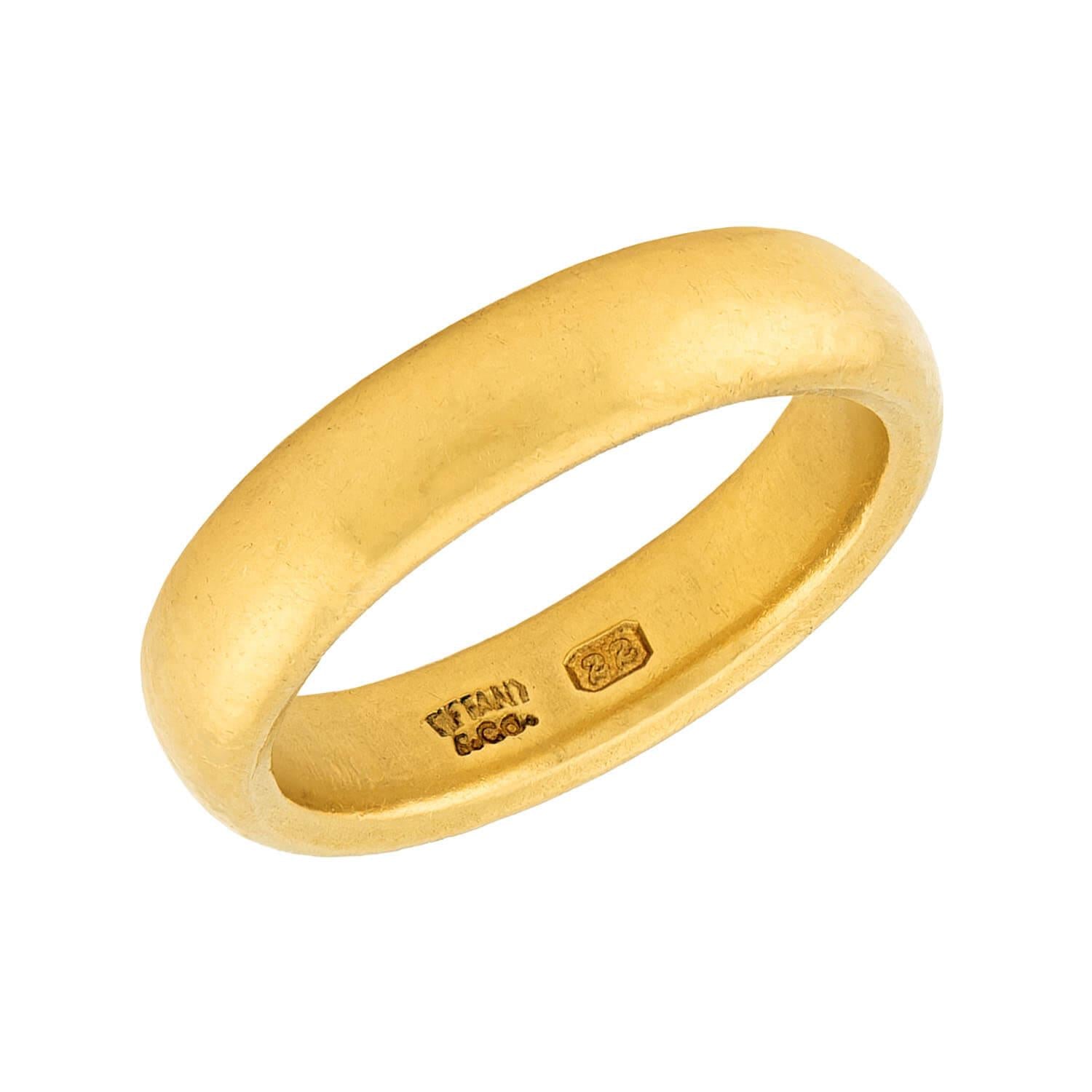 TIFFANY & CO Art Deco 22k Wedding Band
