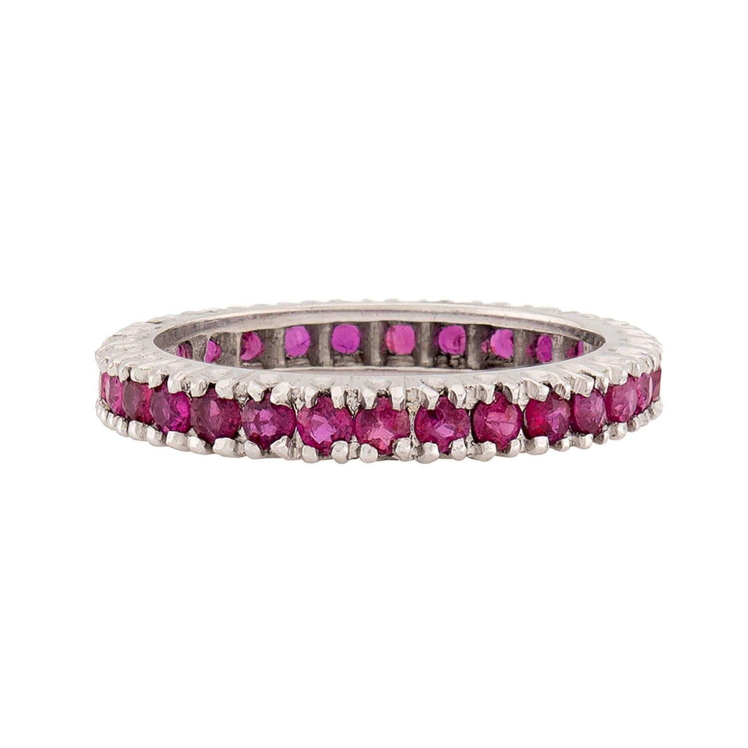 Estate 14k Ruby Eternity Band