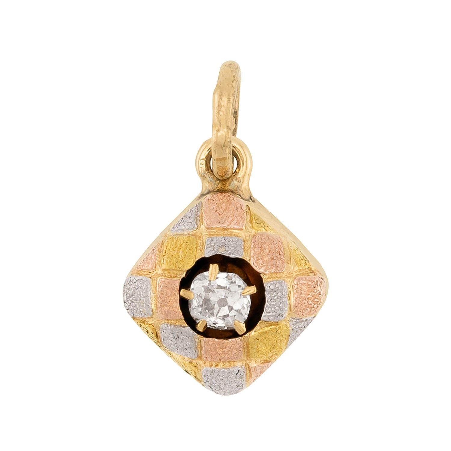 Edwardian 14k/Platinum Diamond Pendant/Charm
