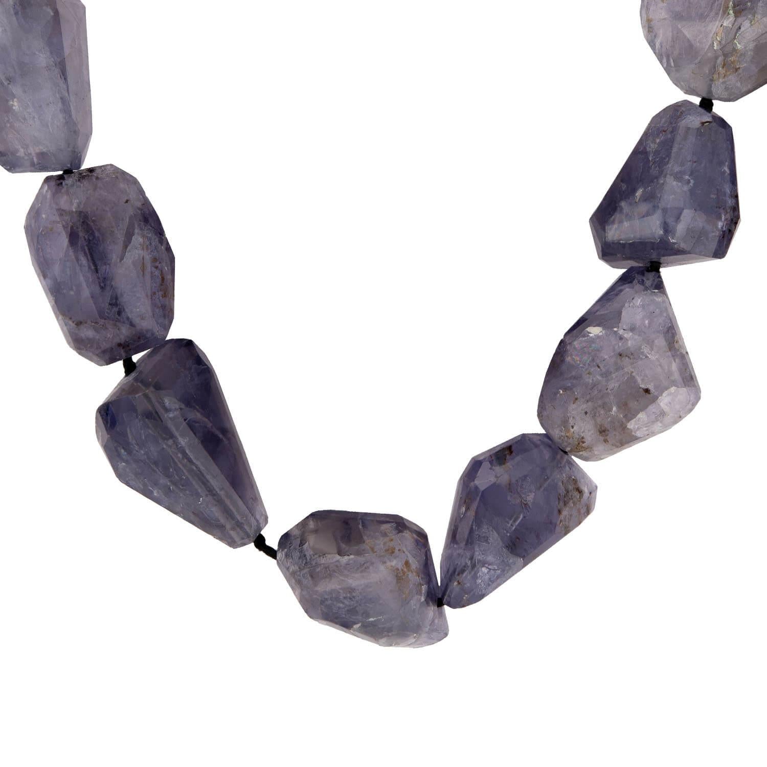 Estate Sterling Silver Gilt Labradorite Bead Necklace