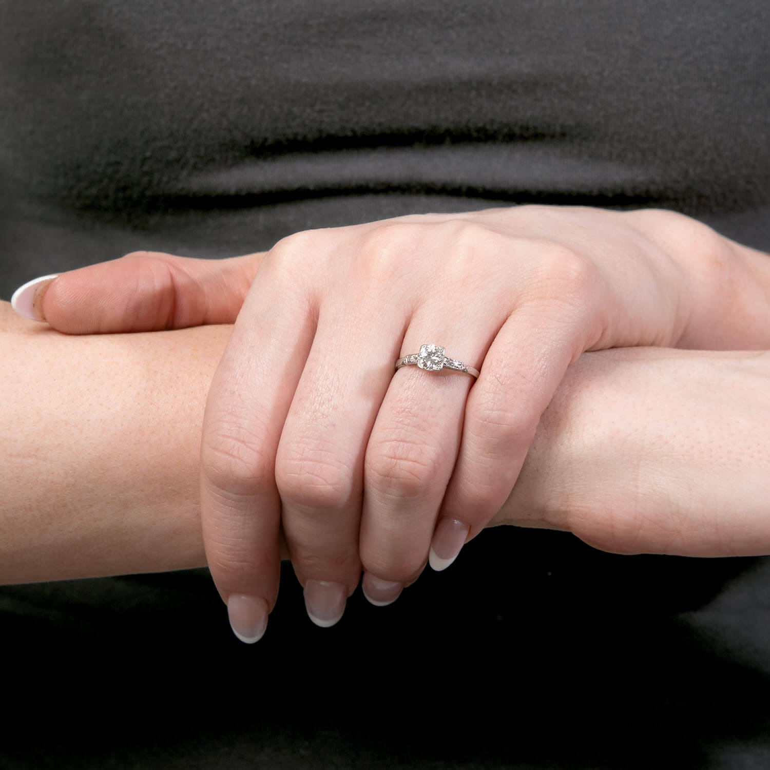 Art Deco Platinum Diamond Engagement Ring .40ct