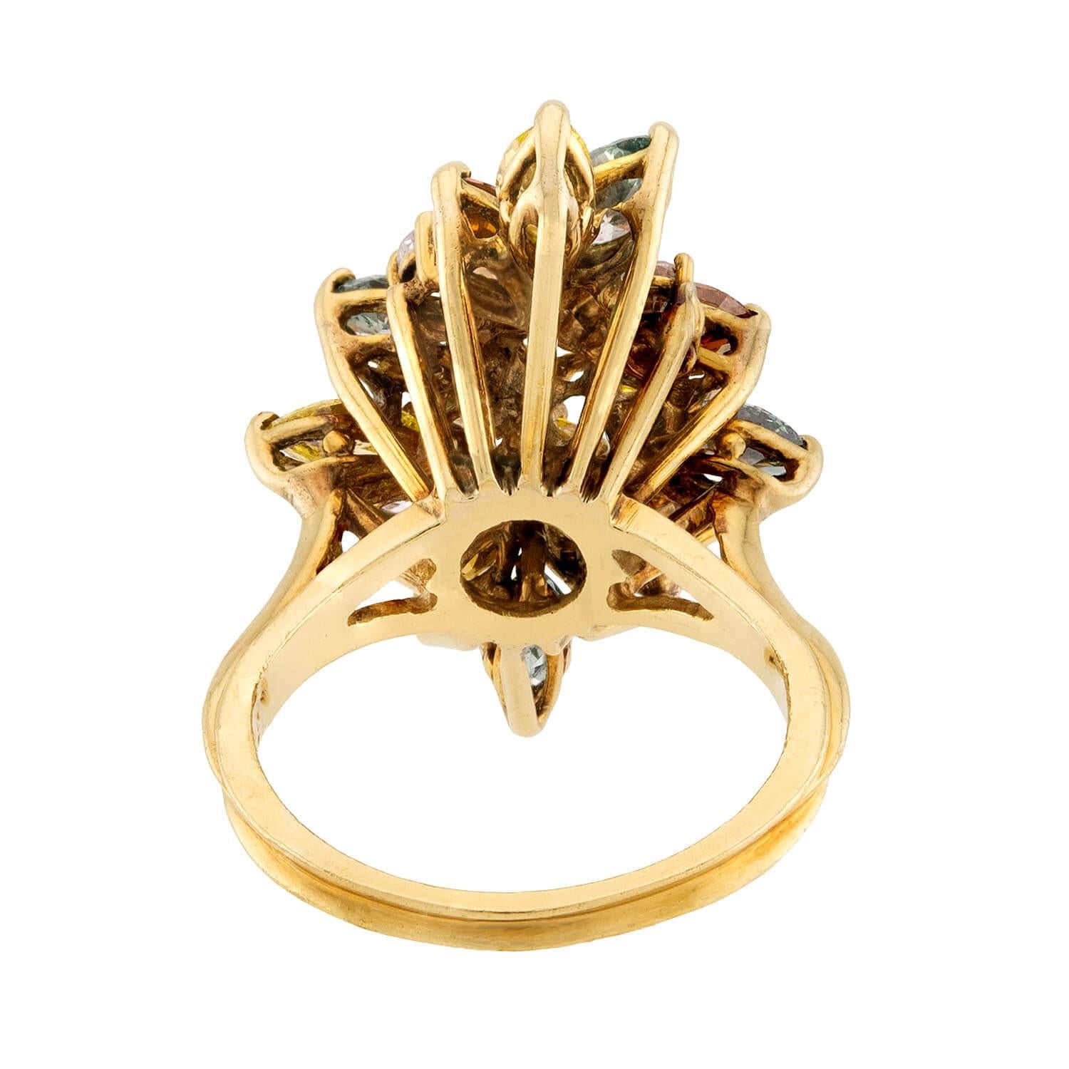 Estate 18k Diamond Cluster Ring