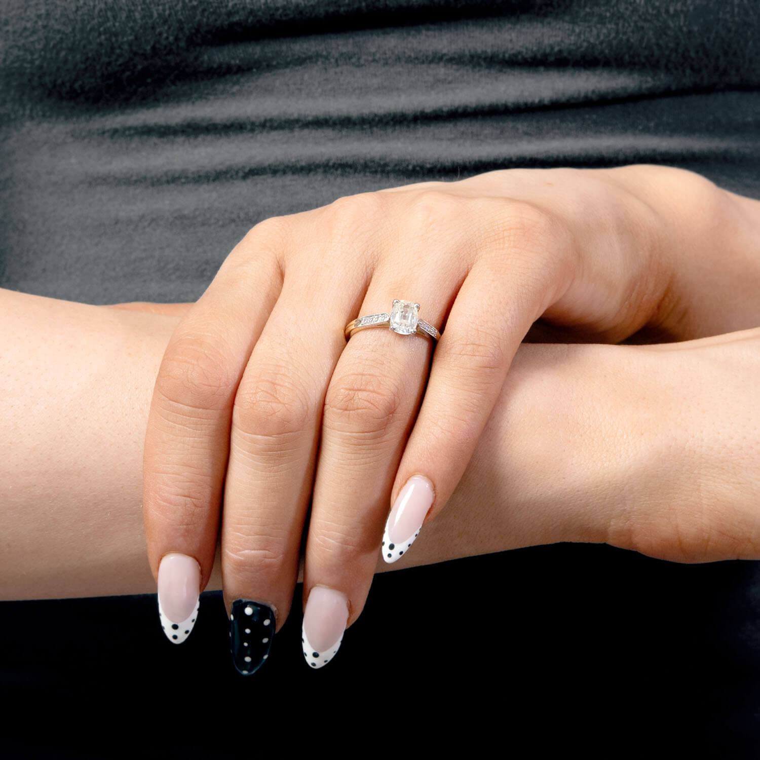 Estate French 18k GIA Diamond Engagement Ring 1.18ct