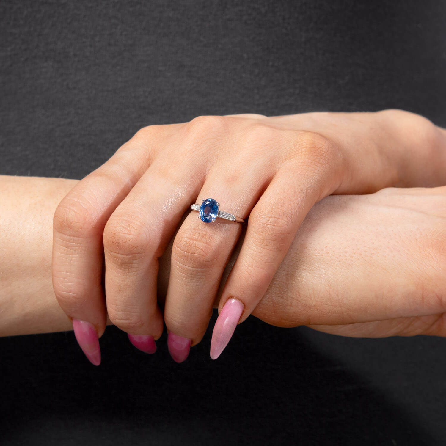 Art Deco Platinum Sapphire & Diamond Ring