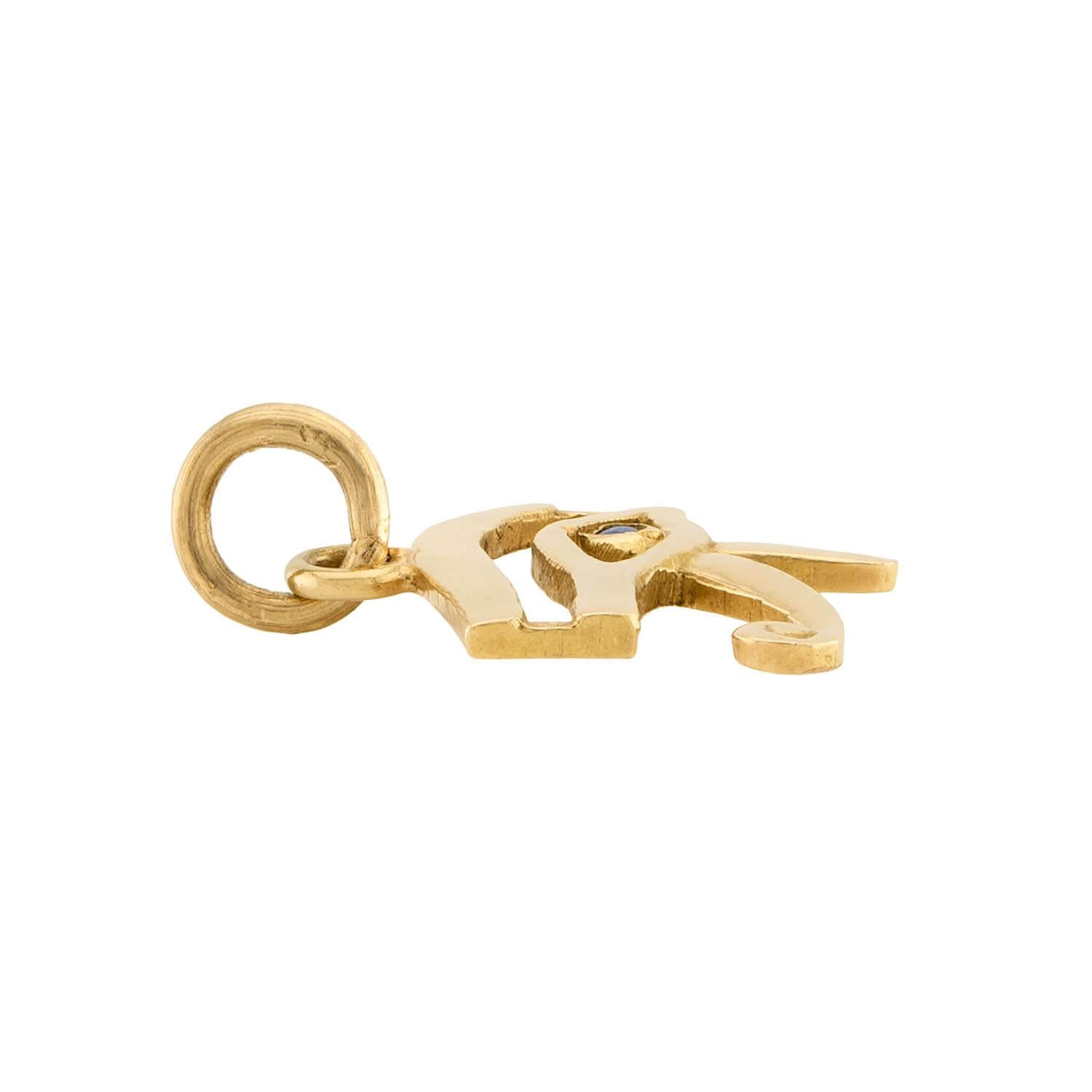Vintage 18k Enamel Eye of Horus Pendant/Charm
