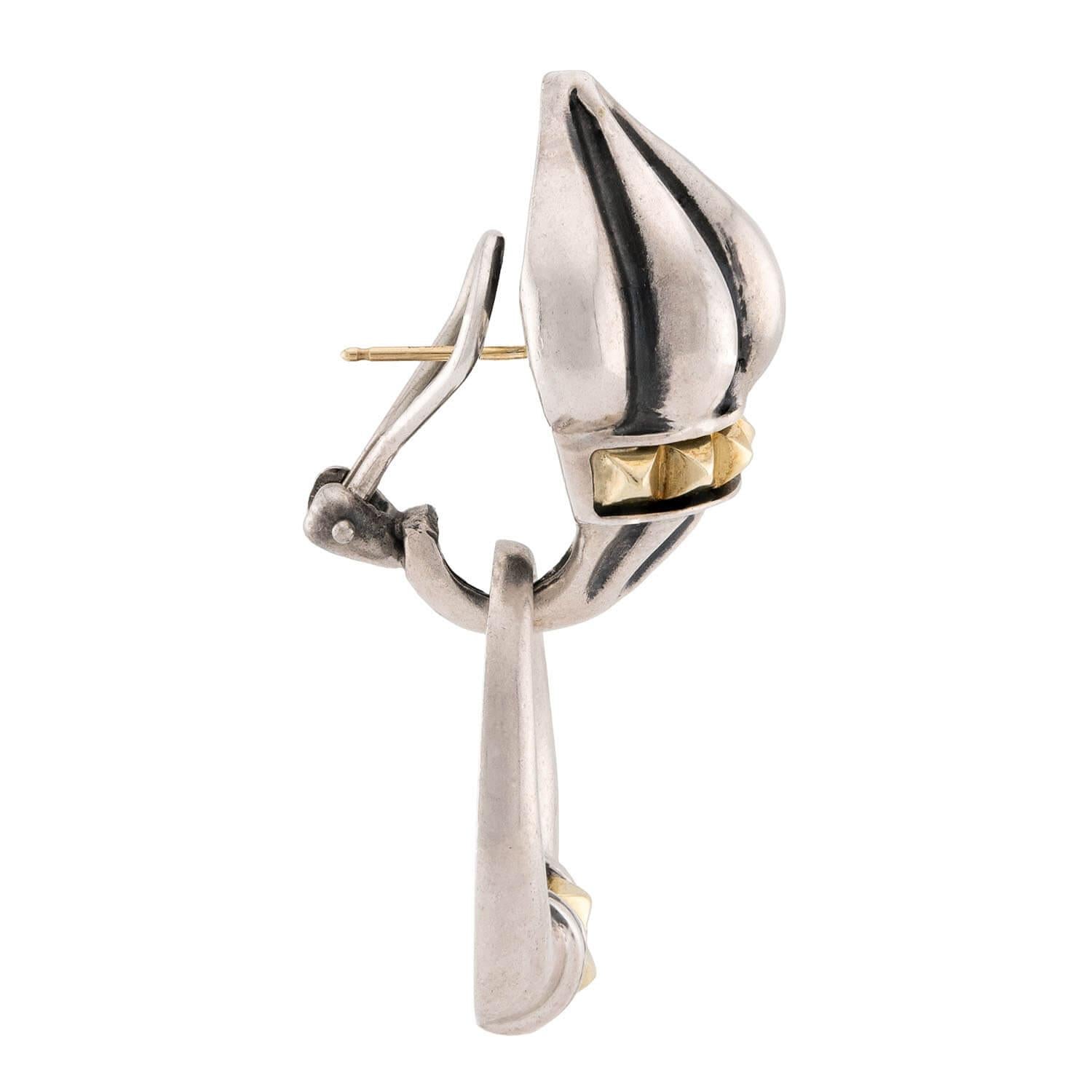LAGOS Estate Sterling Silver/18k Convertible Earrings