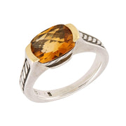 DAVID YURMAN Estate Sterling Silver/18k Citrine Ring