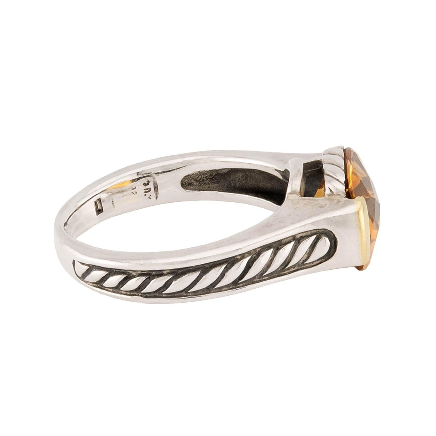 DAVID YURMAN Estate Sterling Silver/18k Citrine Ring