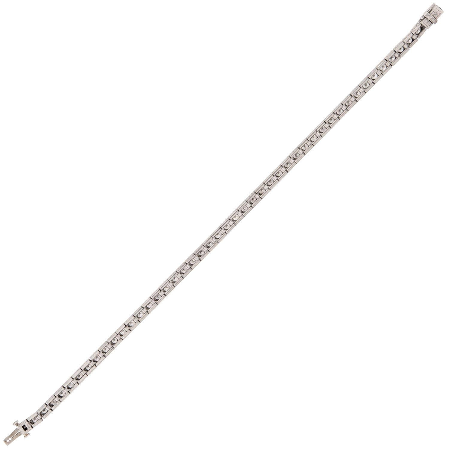 Art Deco Platinum Diamond Tennis Bracelet 3ctw