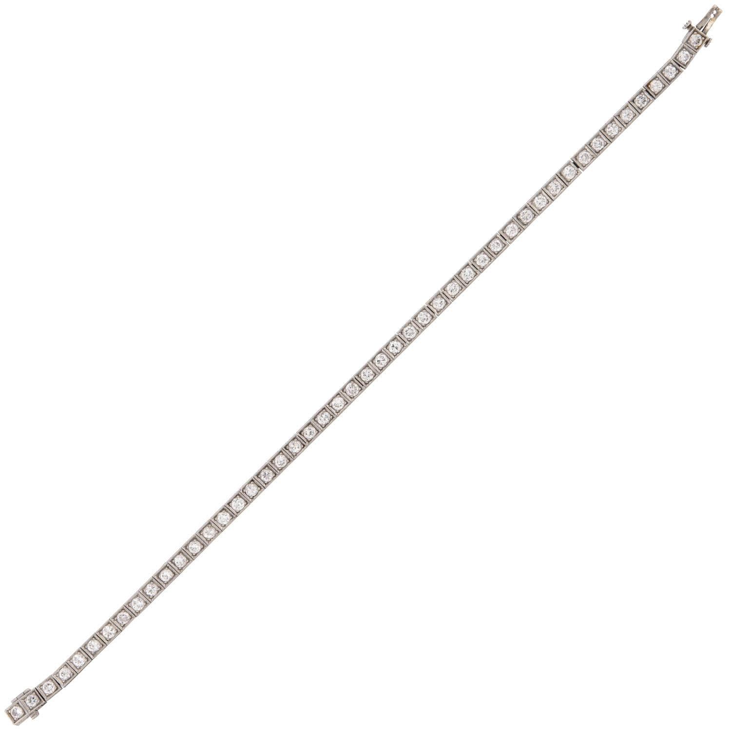 Art Deco Platinum Diamond Tennis Bracelet 3ctw