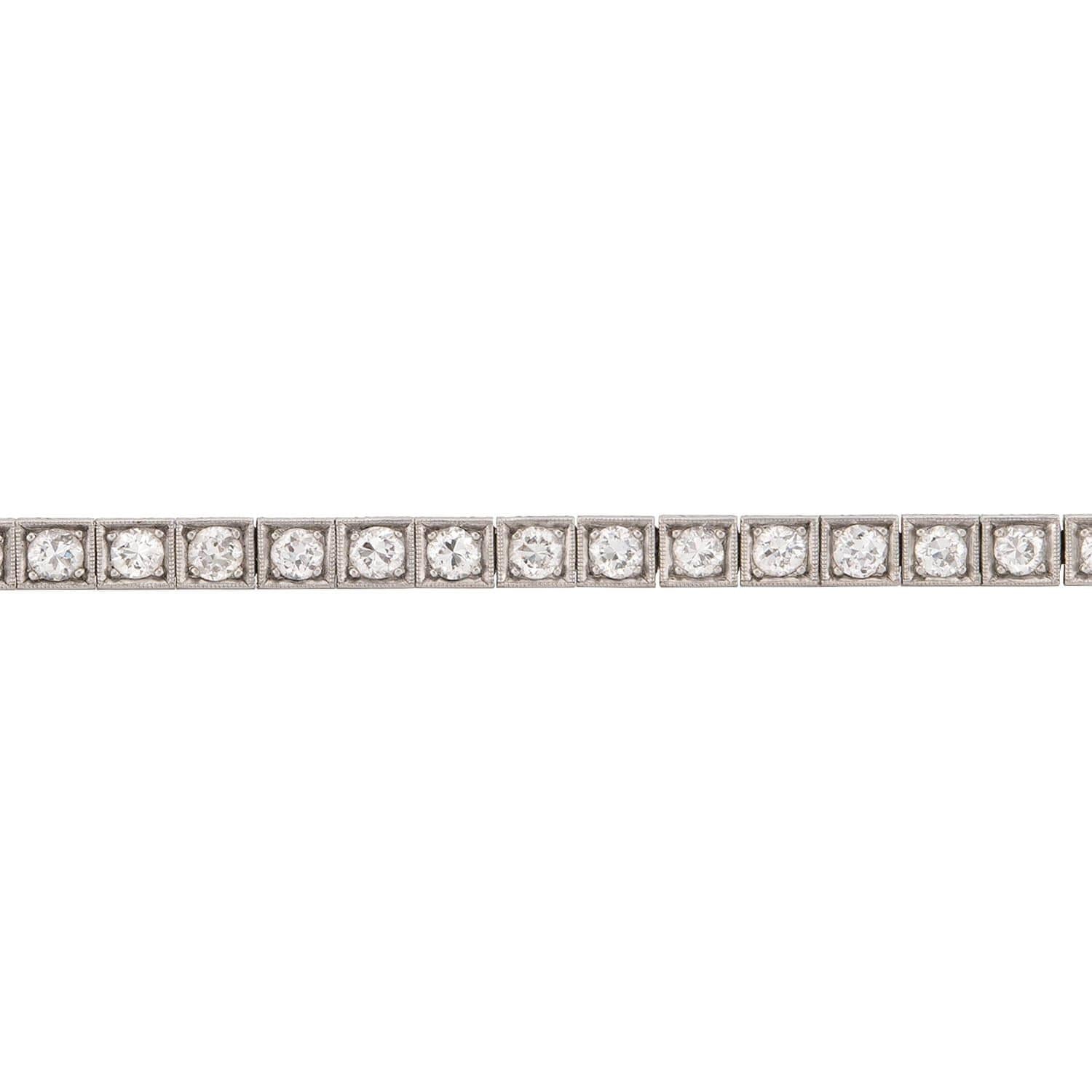 Art Deco Platinum Diamond Tennis Bracelet 3ctw