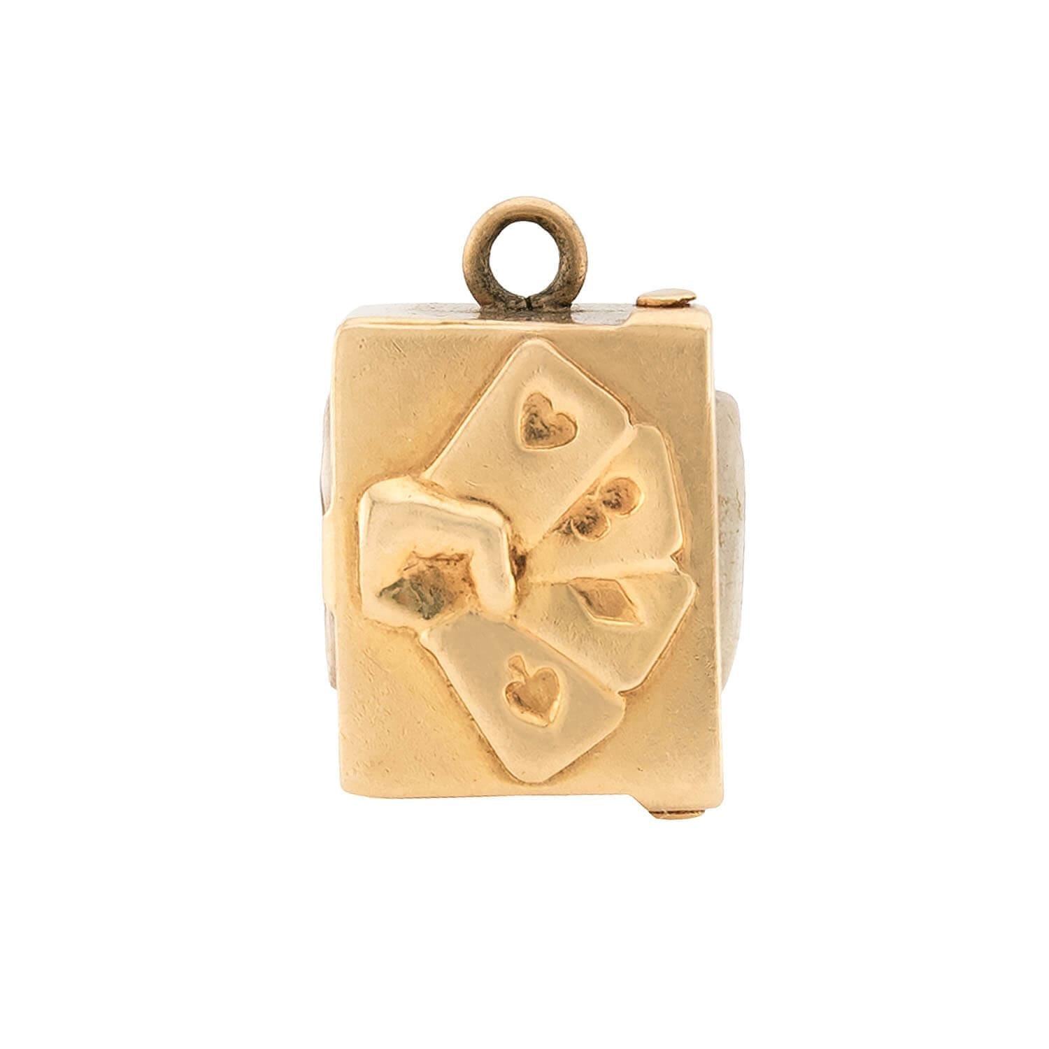 Vintage 14k Deck of Paper Cards Pendant/Charm
