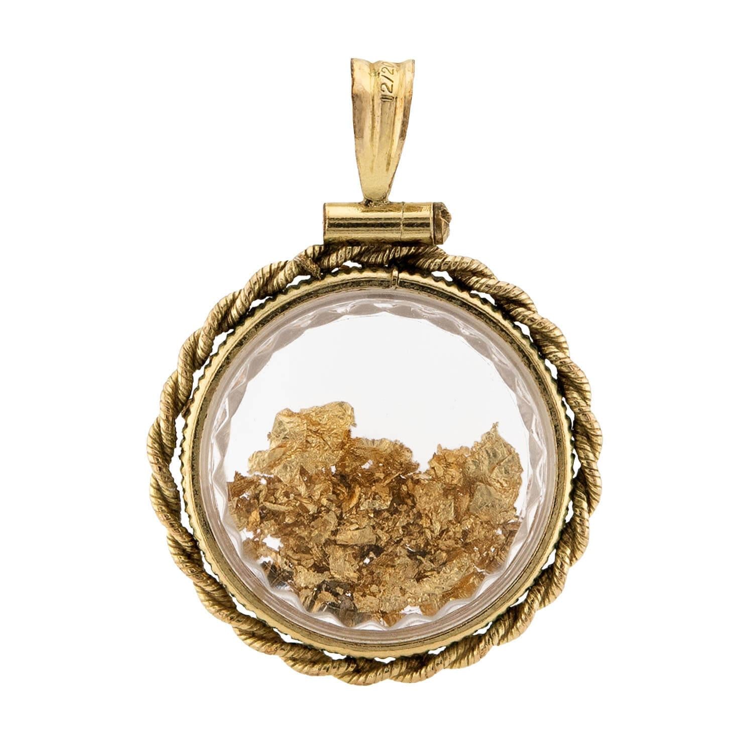 Vintage Gold-Filled "Gold Dust" Pendant/Charm
