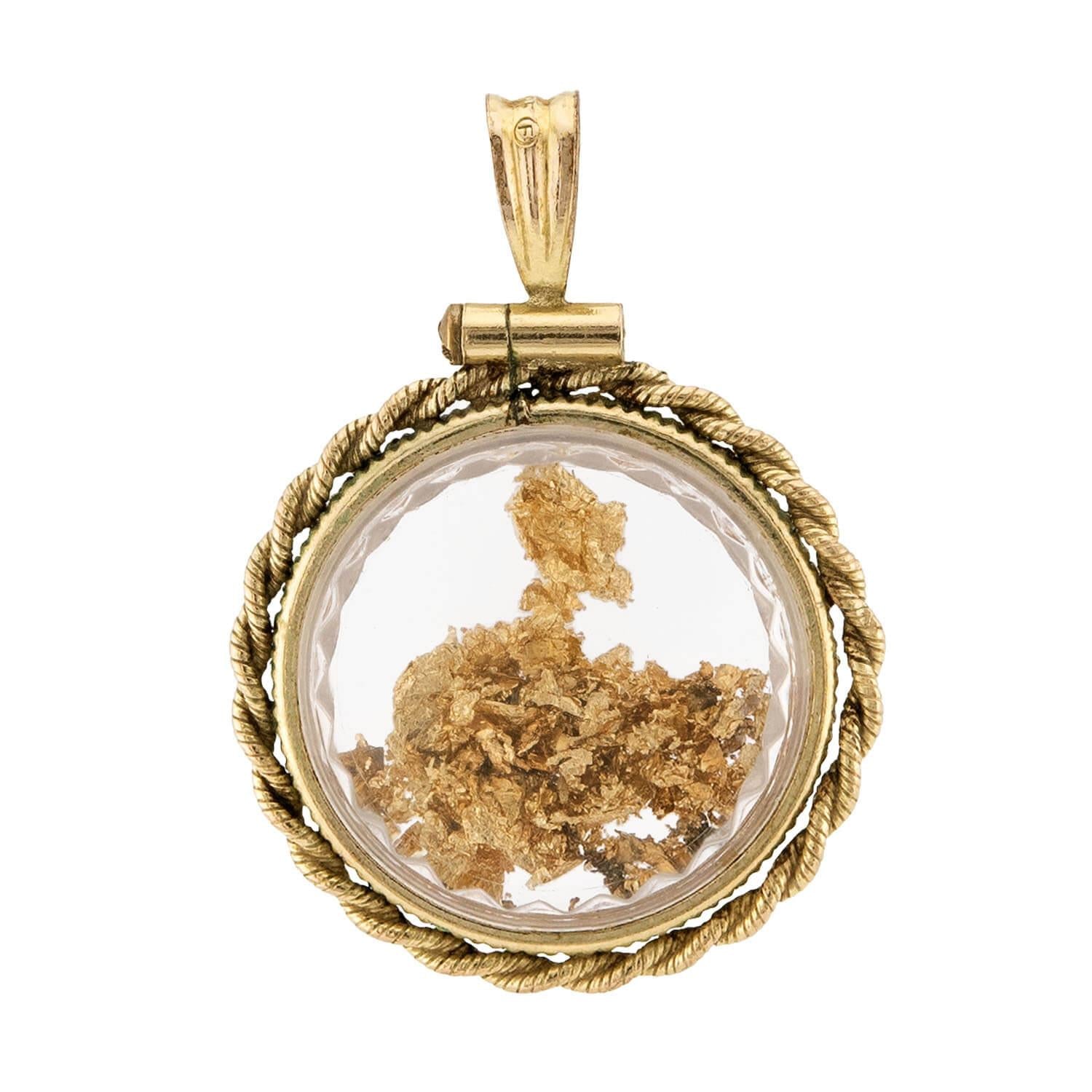 Vintage Gold-Filled "Gold Dust" Pendant/Charm
