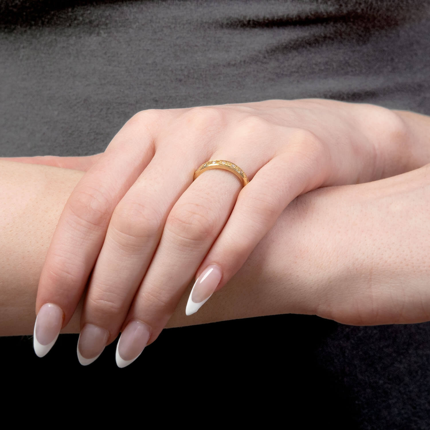 Art Deco English 18k Diamond Eternity Band