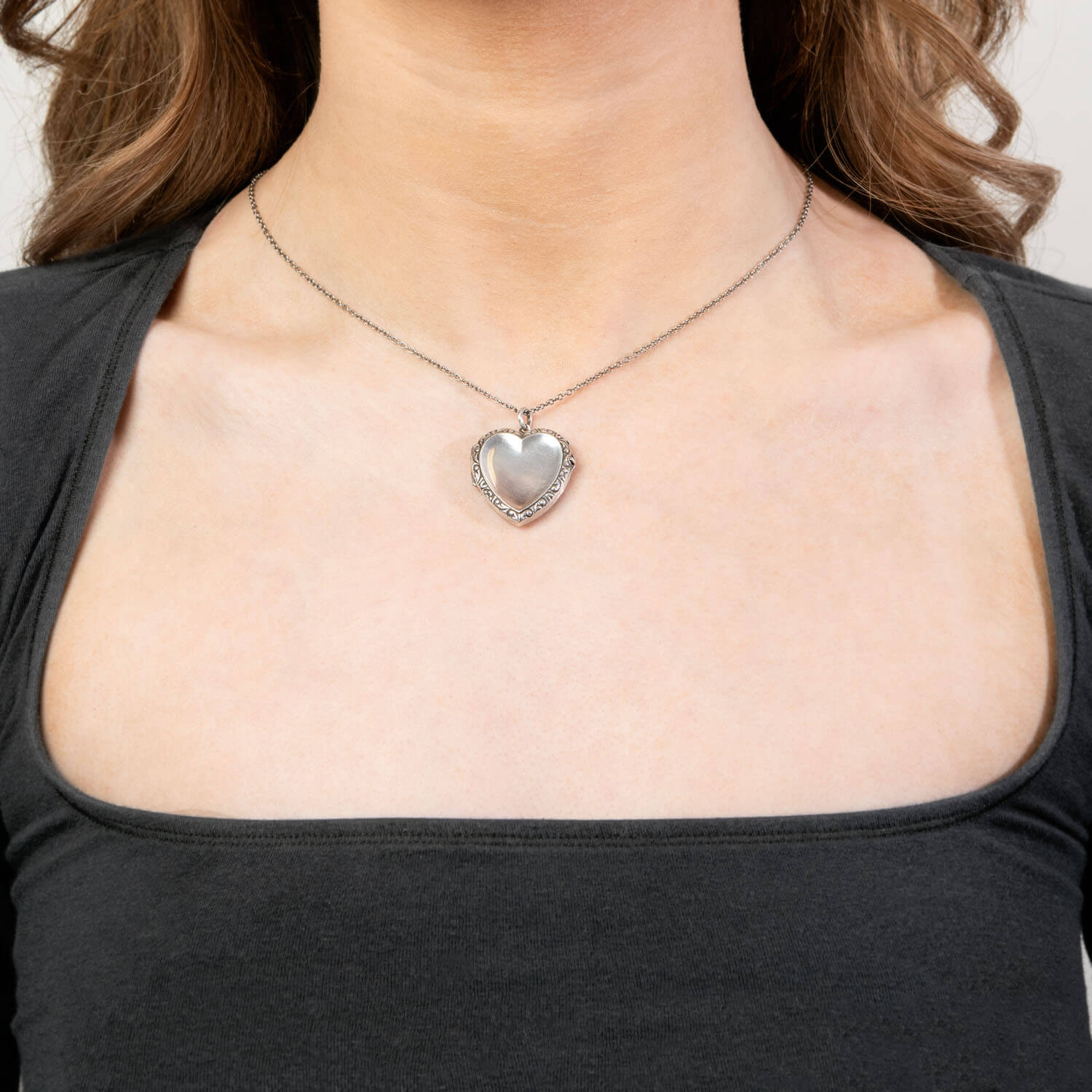 Victorian Sterling Silver Heart Locket Pendant