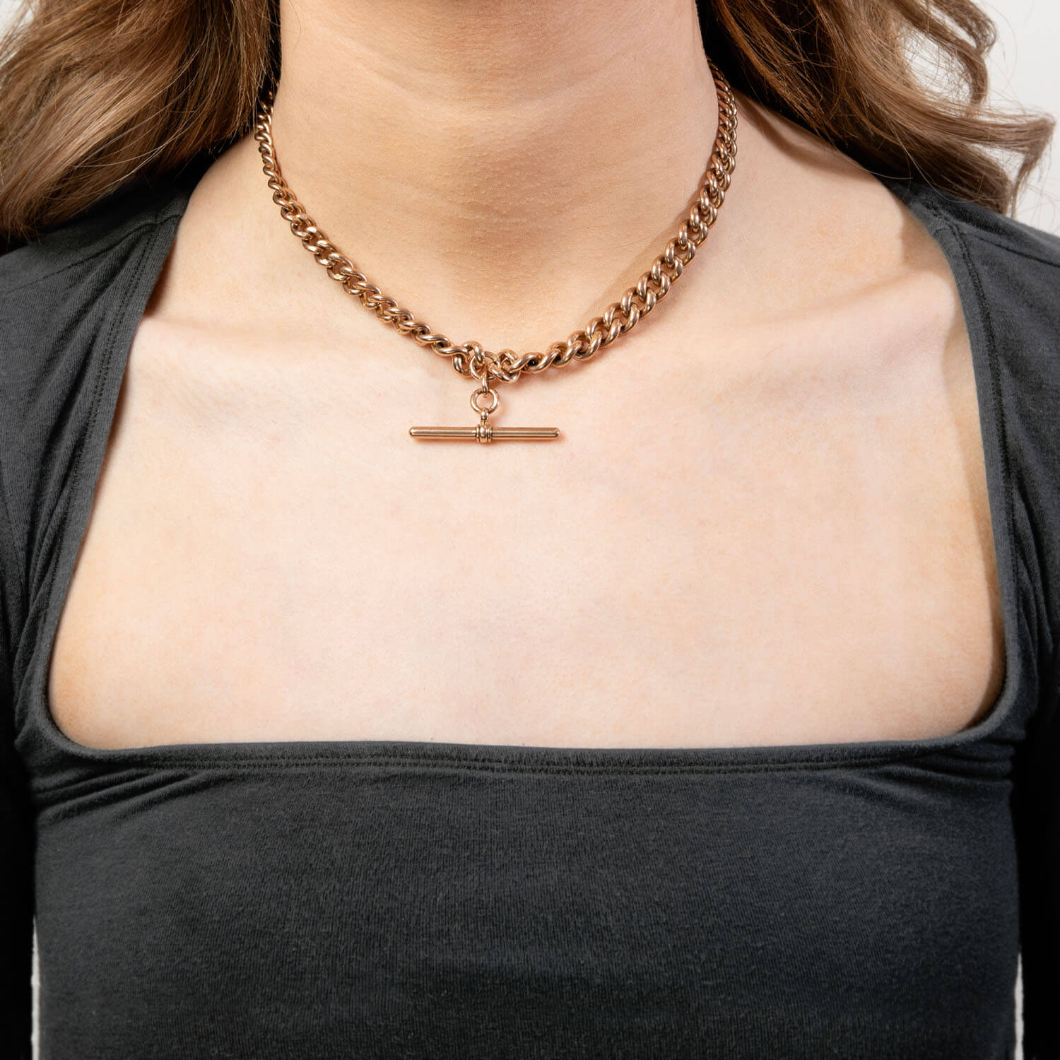 Victorian 9k Watch Chain Necklace 16"
