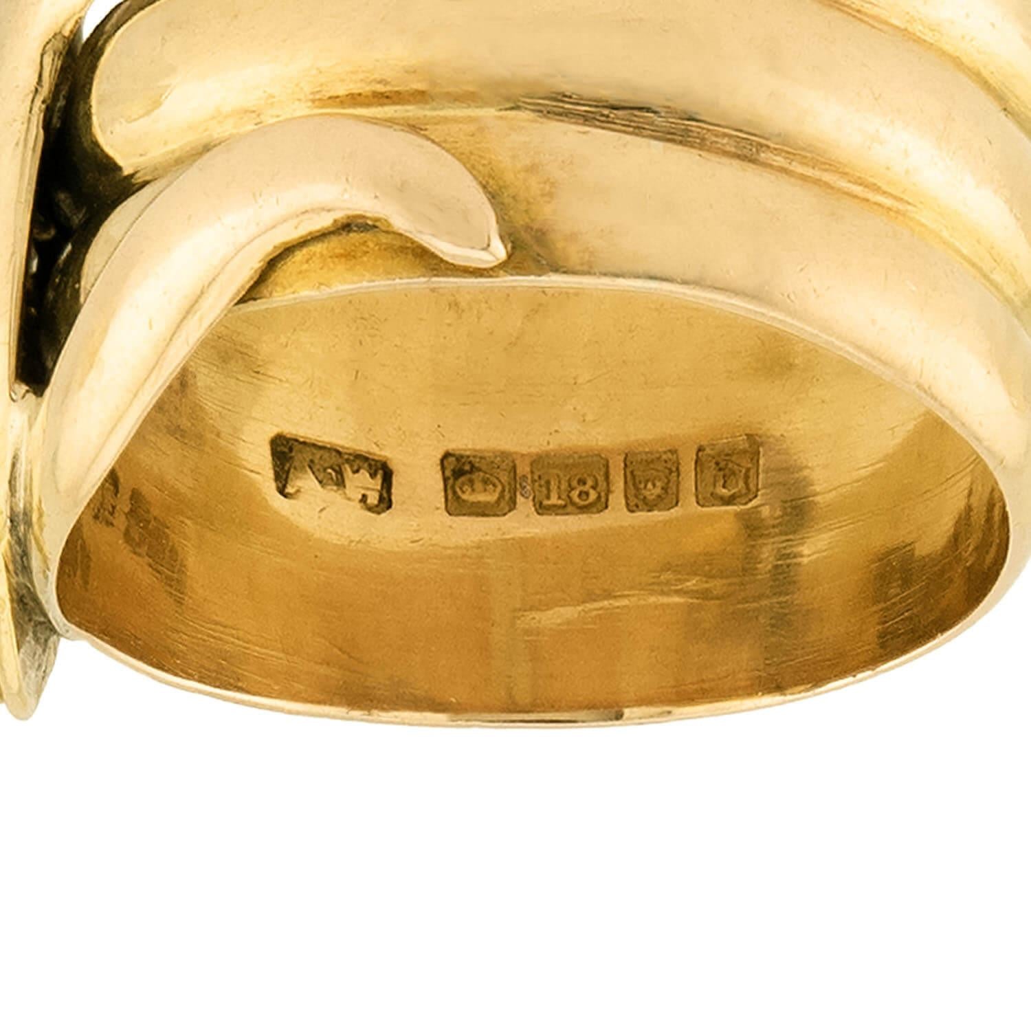 Victorian English 18k Diamond Snake Ring