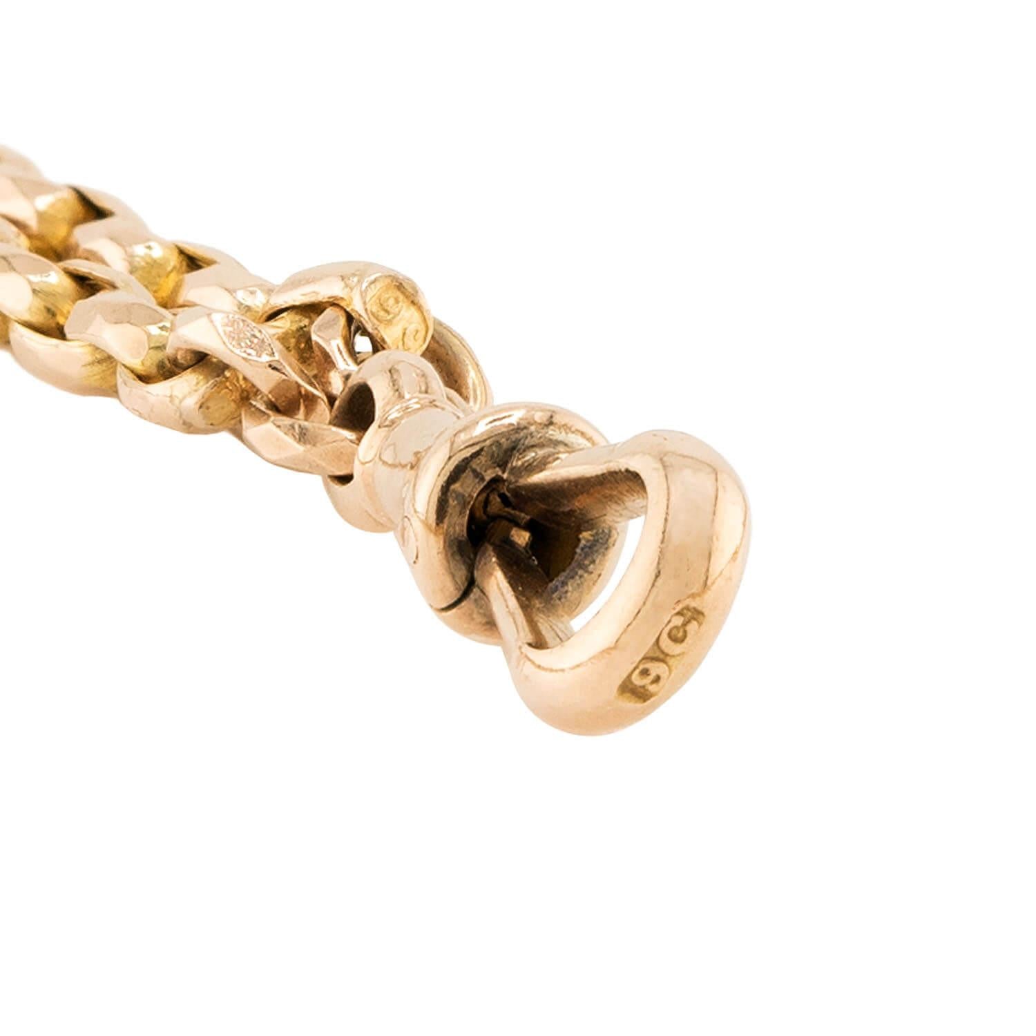 Victorian 9k Watch Chain Necklace 58.5"