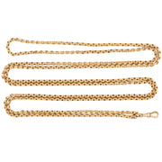 Victorian 9k Watch Chain Necklace 58.5"