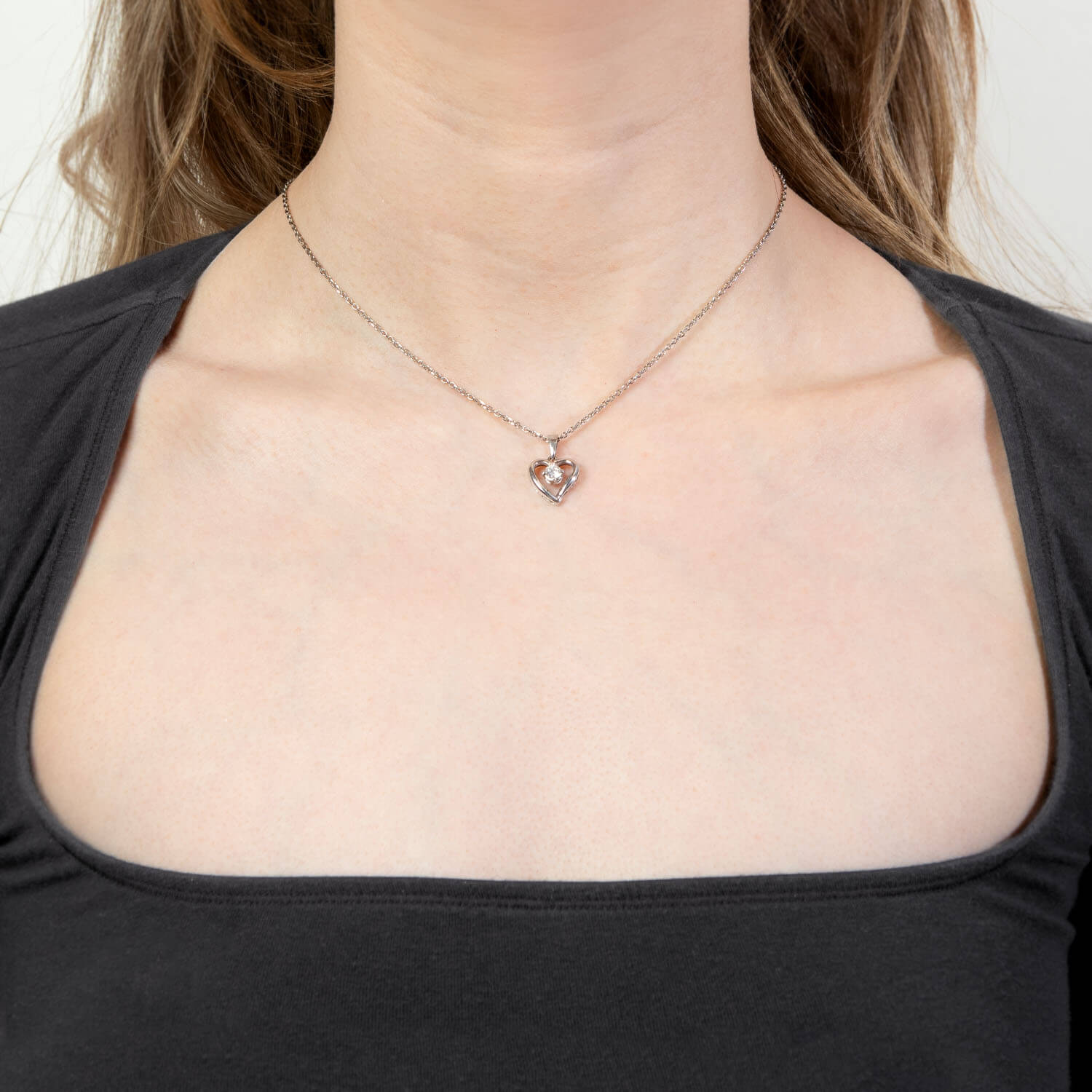 Estate 18k/14k Diamond Heart Pendant Necklace