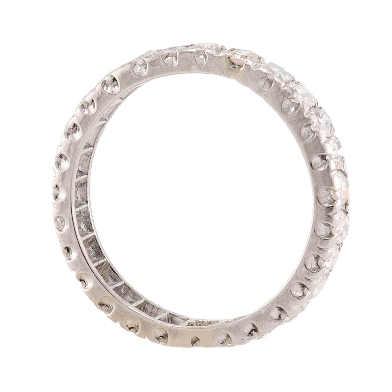 Retro Platinum Diamond Eternity Band
