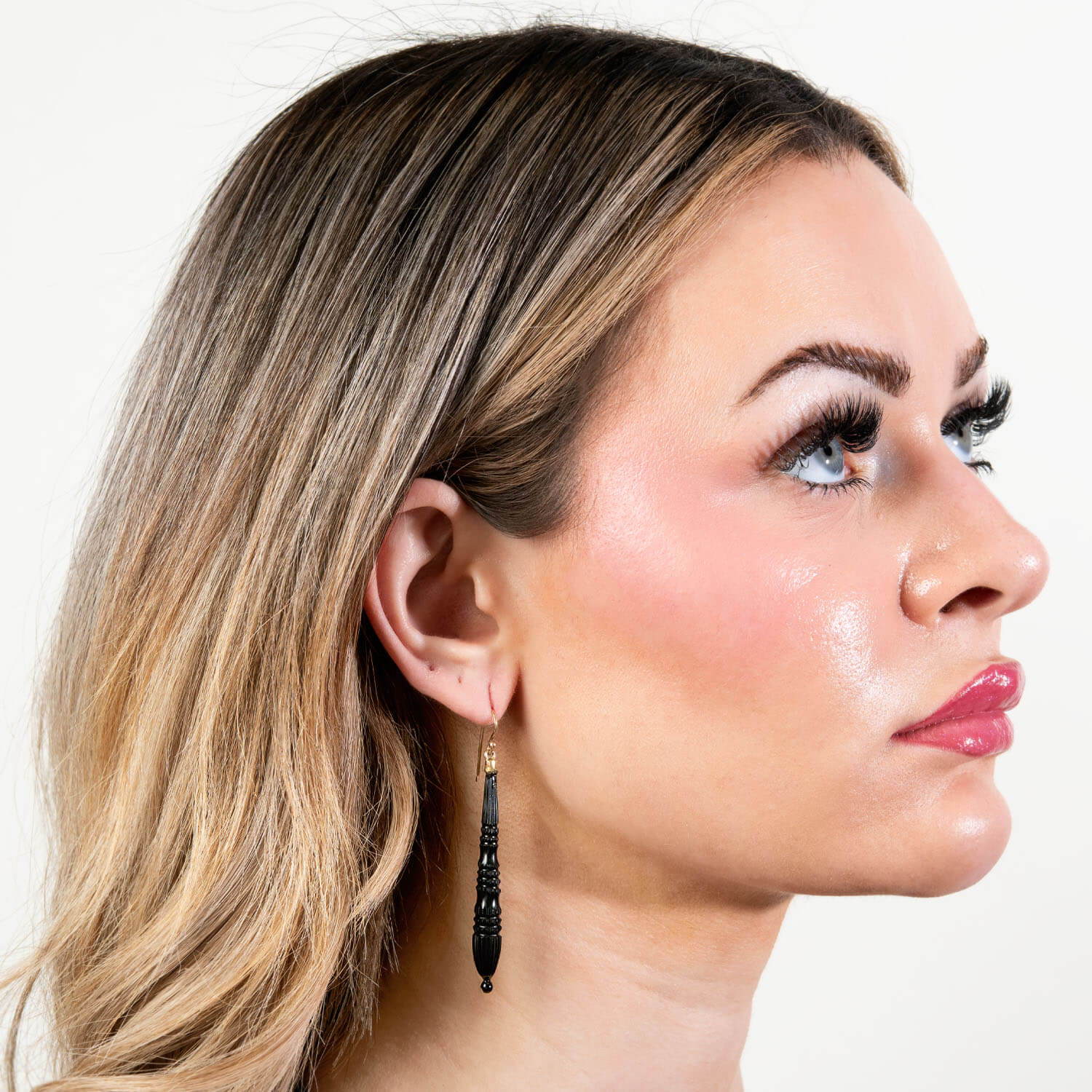 Victorian 14k Jet Dangle Earrings