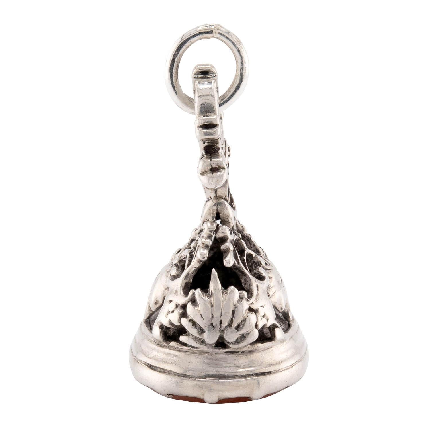 Victorian Sterling Silver Carnelian Fob/Pendant