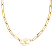 "DINH VAN" Estate 14k Handcuff Paperclip Chain Necklace 17"