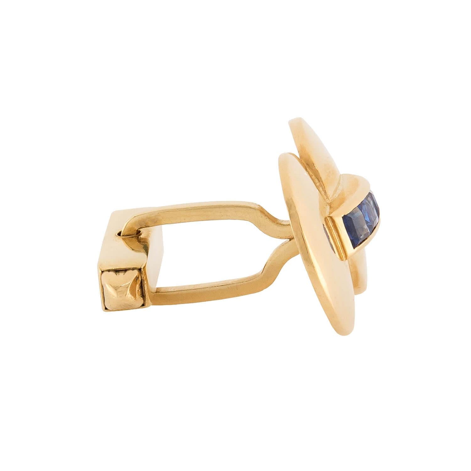 Vintage 14k Sapphire Cufflinks