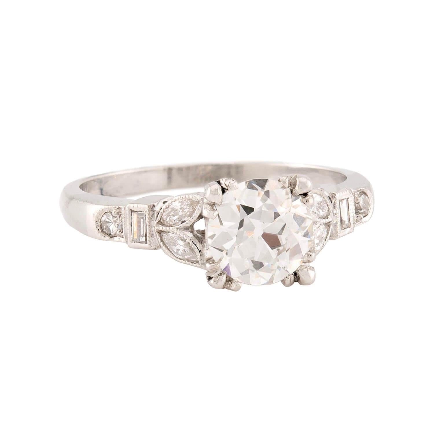 Edwardian 18k/Platinum GIA Diamond Engagement Ring 1.01ct