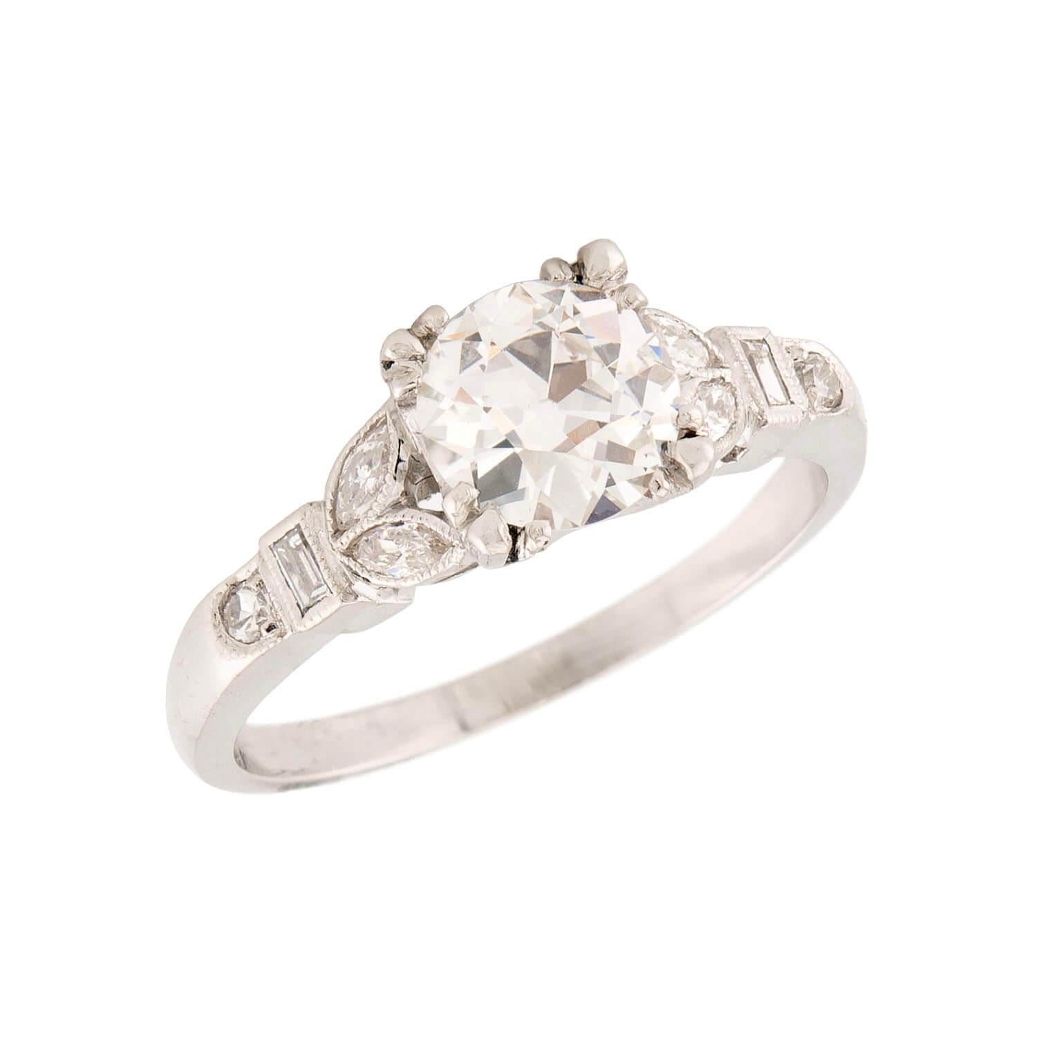 Edwardian 18k/Platinum GIA Diamond Engagement Ring 1.01ct