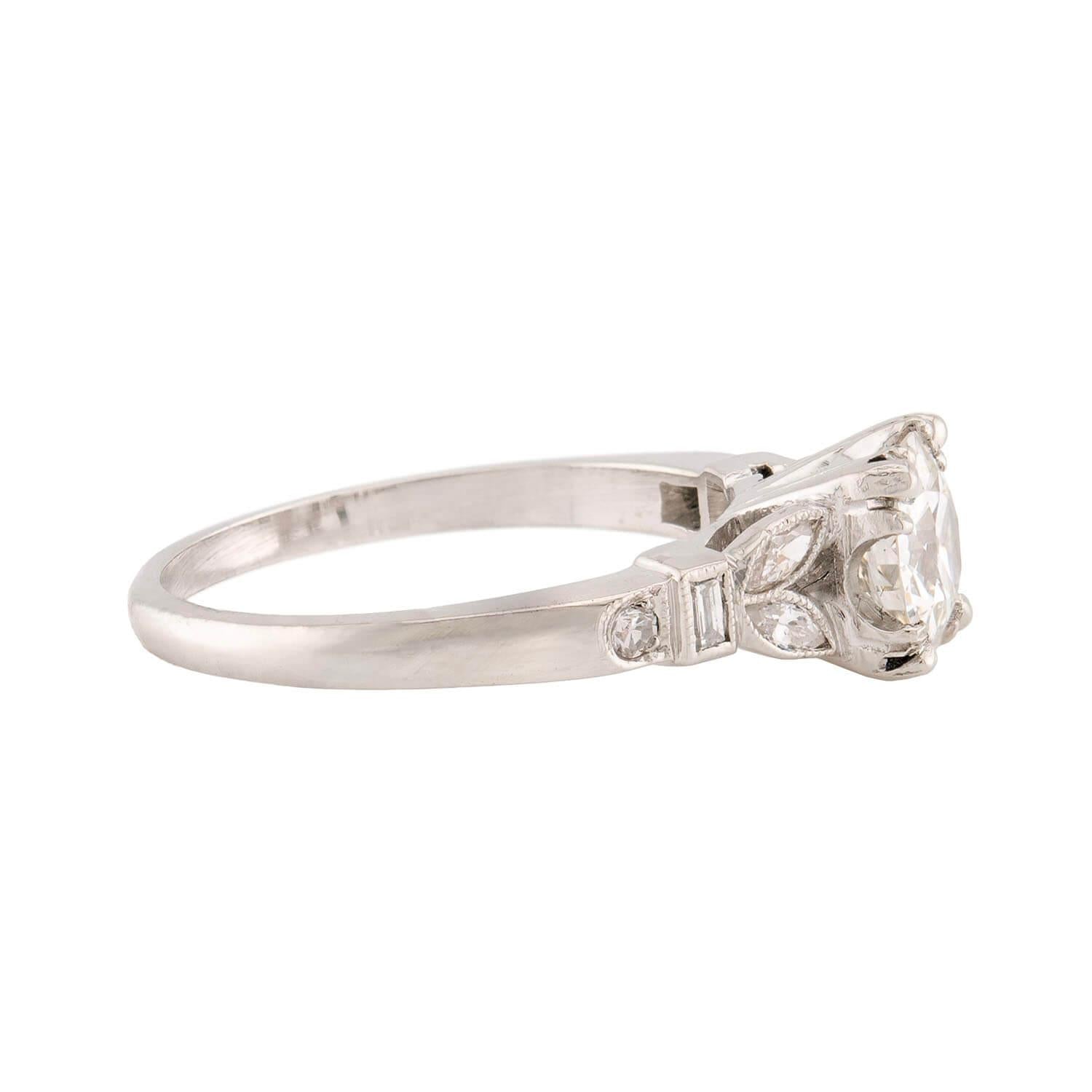 Edwardian 18k/Platinum GIA Diamond Engagement Ring 1.01ct