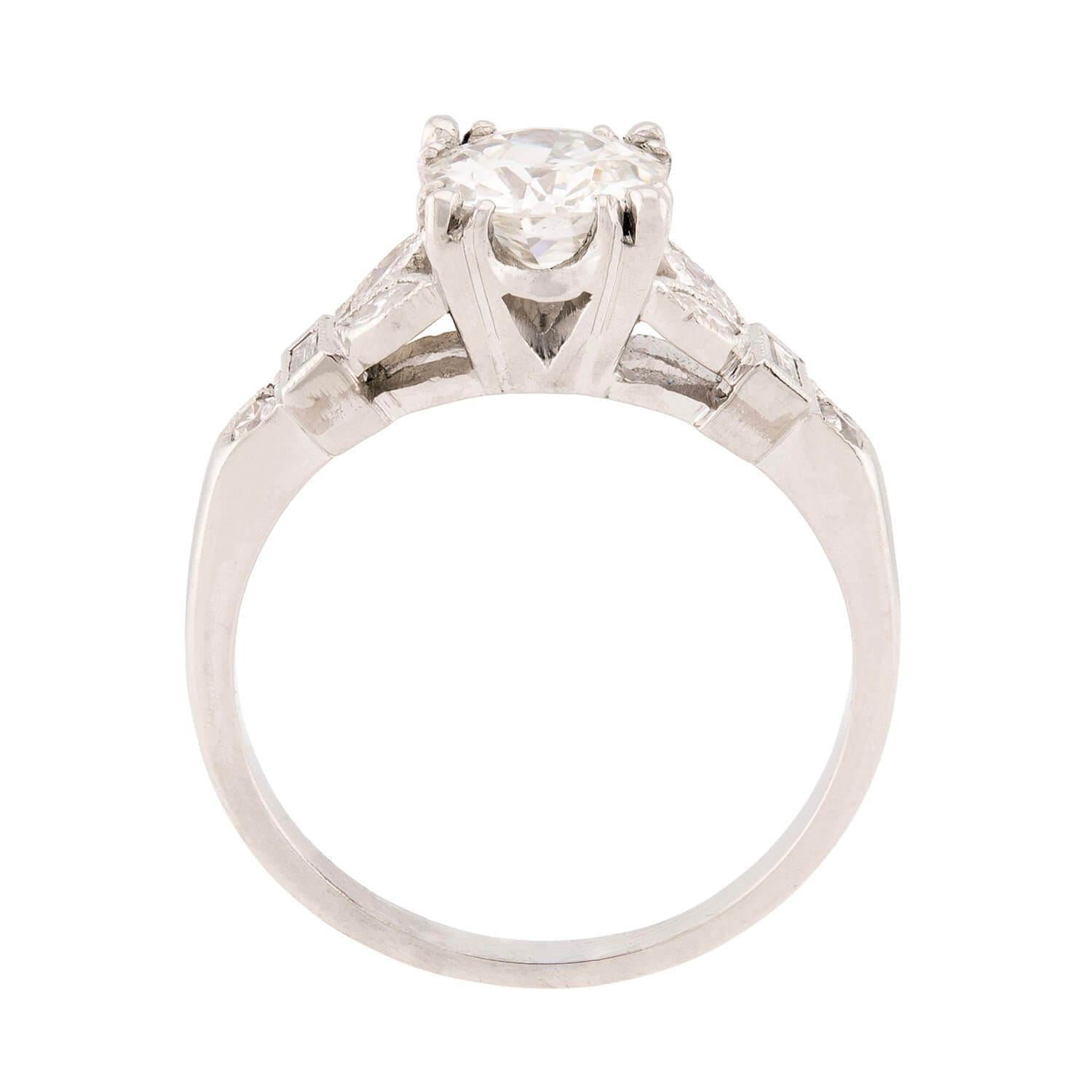 Edwardian 18k/Platinum GIA Diamond Engagement Ring 1.01ct