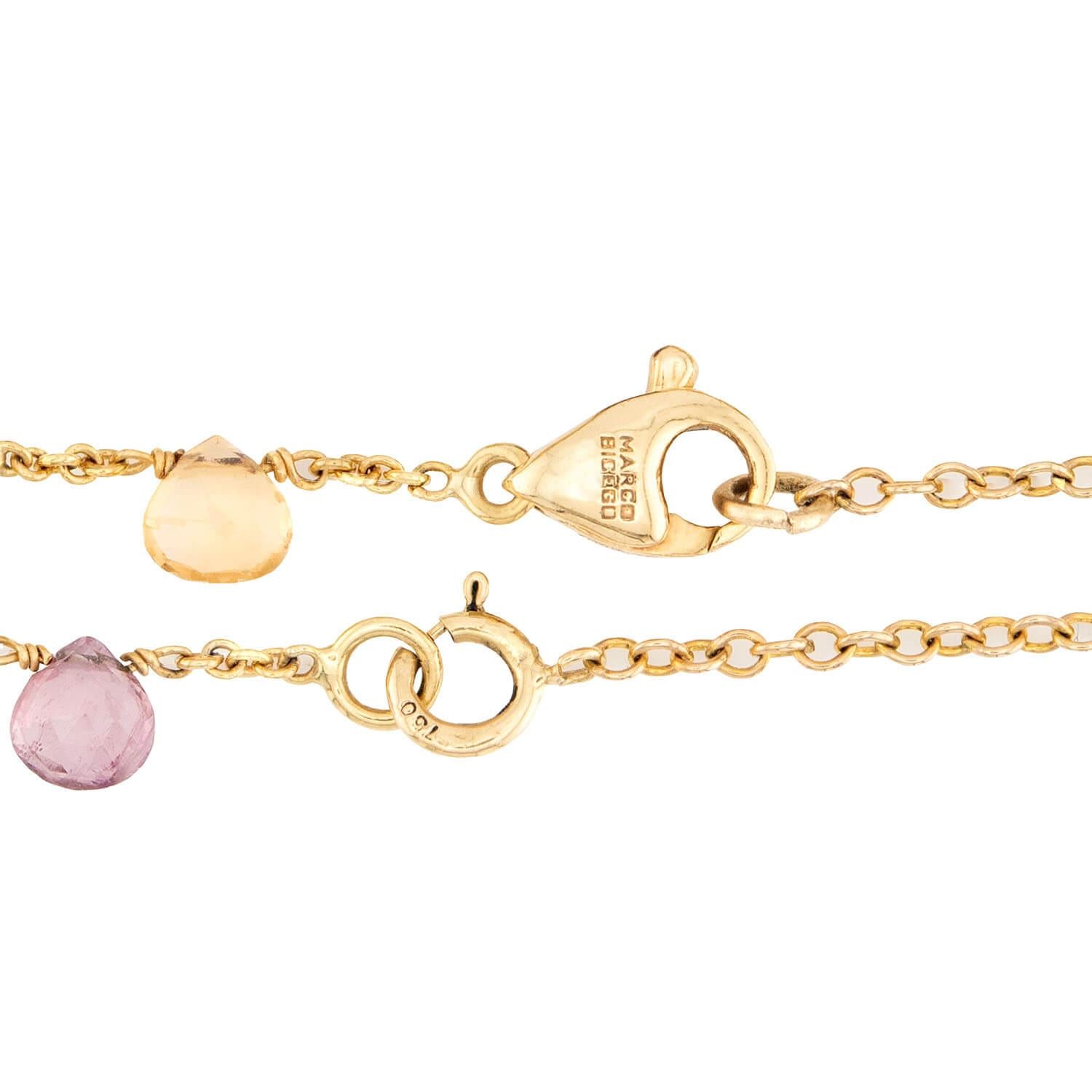 MARCO BICEGO Estate Italian 18k Multi-Stone Lariat Necklace