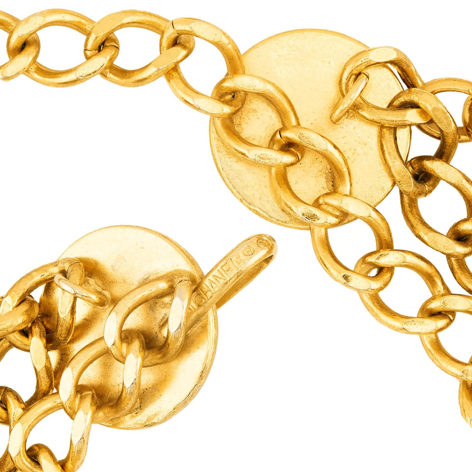 CHANEL Estate Gold Plate/Sterling Silver Chain Belt