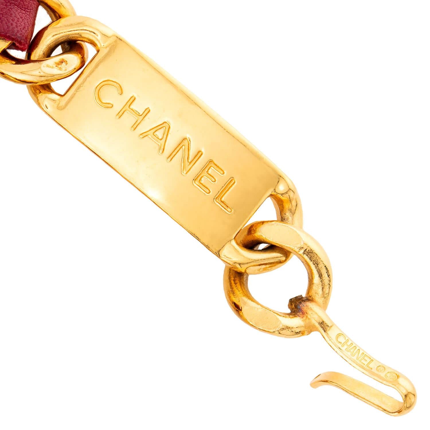 CHANEL Estate Gold Plate, Sterling Silver, Leather Belt