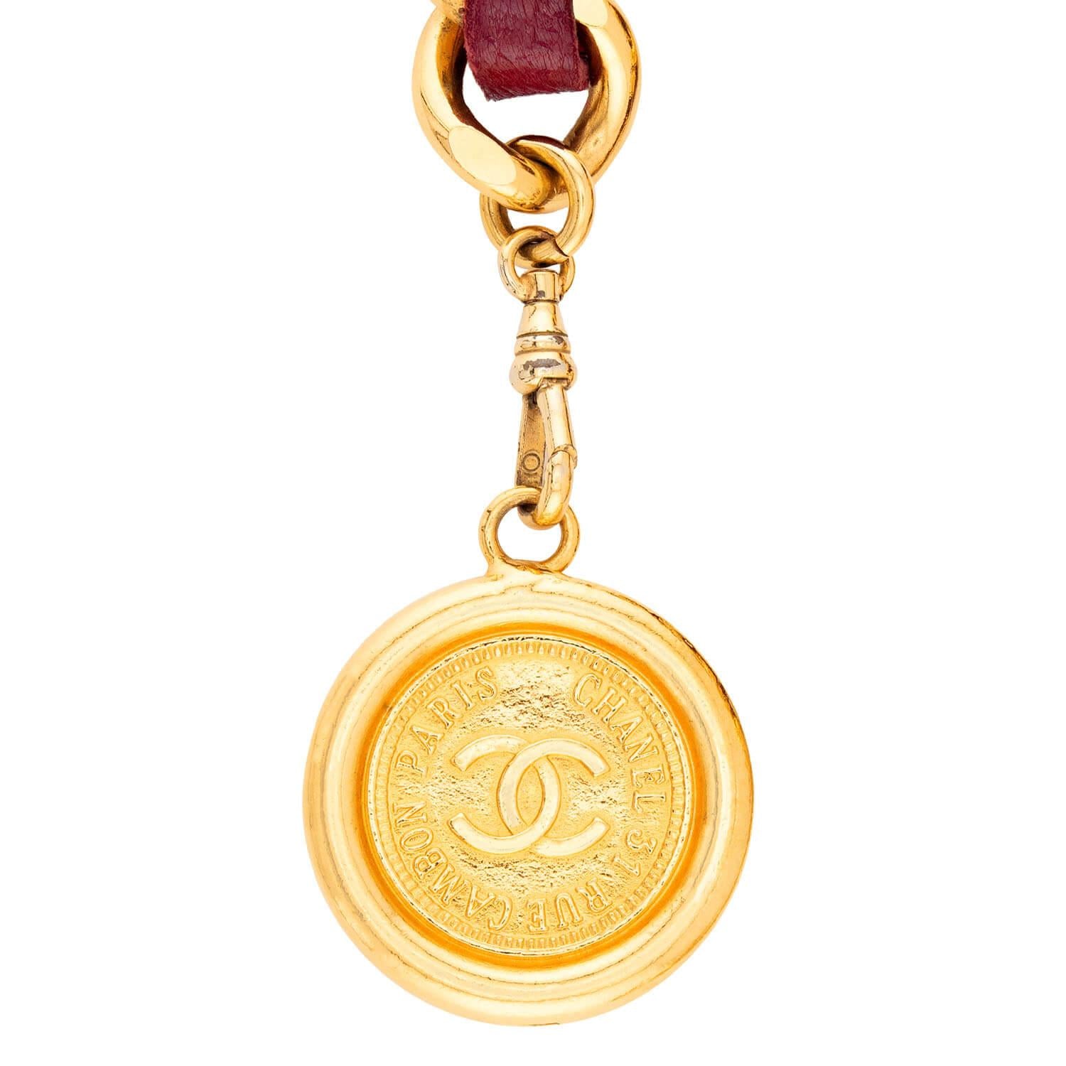 CHANEL Estate Gold Plate, Sterling Silver, Leather Belt