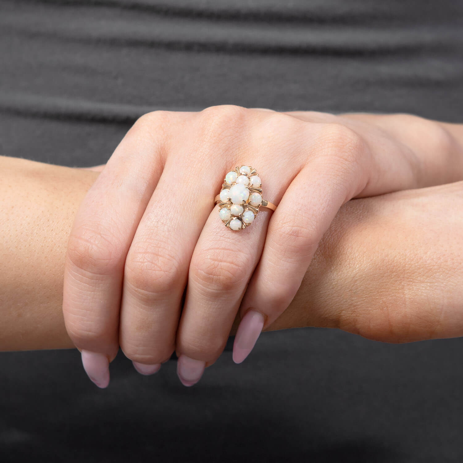 Victorian 14k Opal Navette Ring