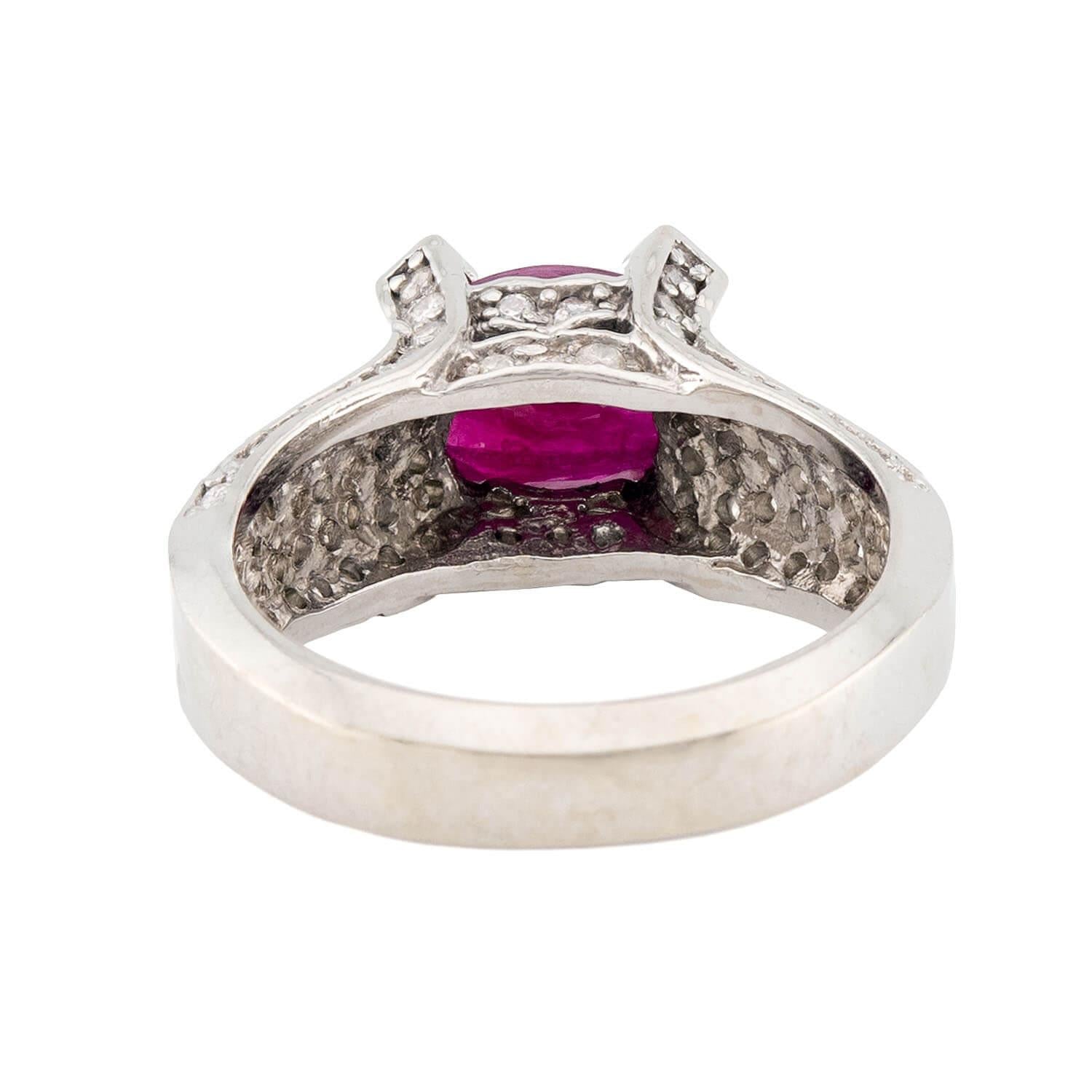 Estate 14k Ruby & Diamond Ring
