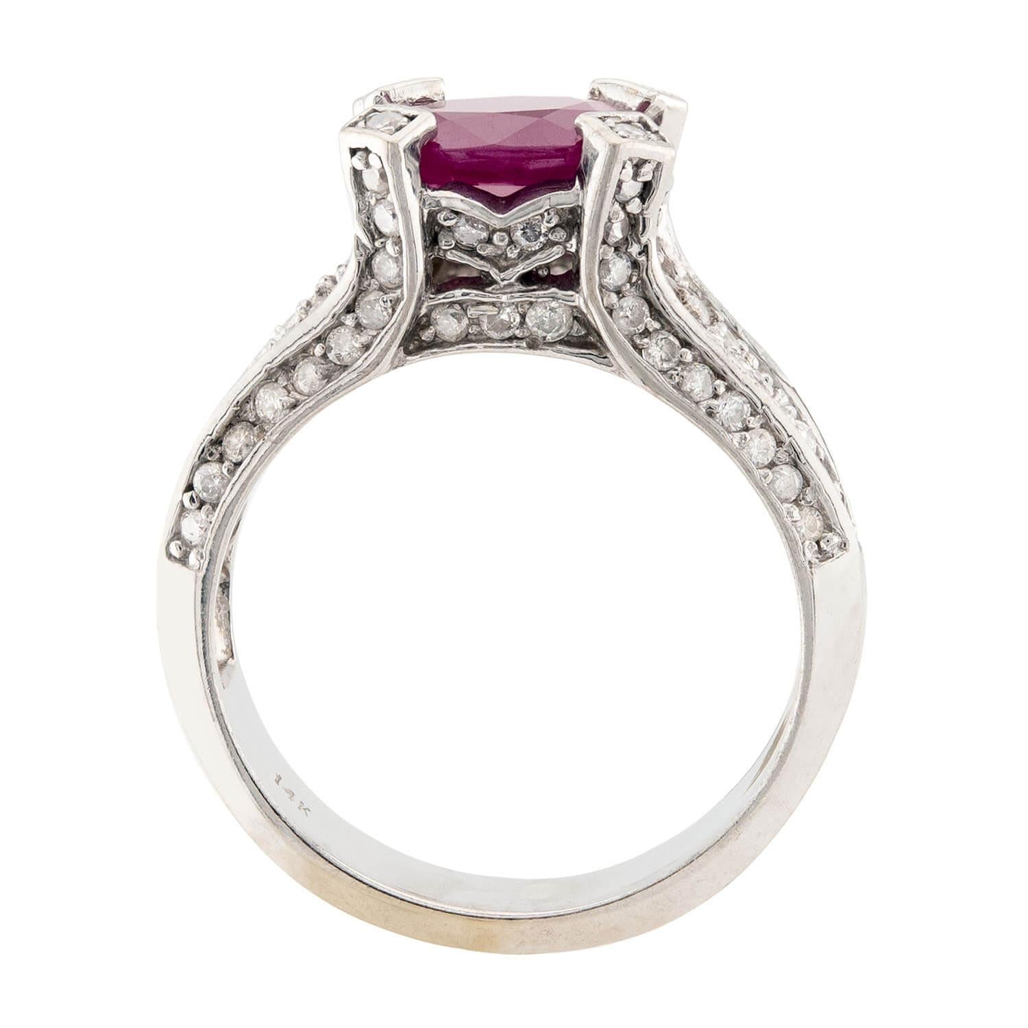 Estate 14k Ruby & Diamond Ring